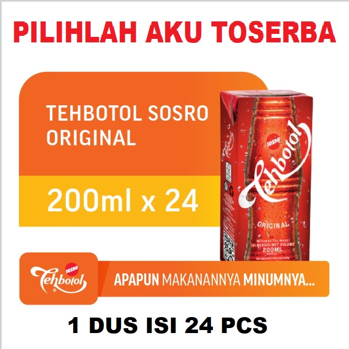 Teh Botol Sosro Kotak Original 200 ml - ( HARGA 1 DUS ISI 24 )