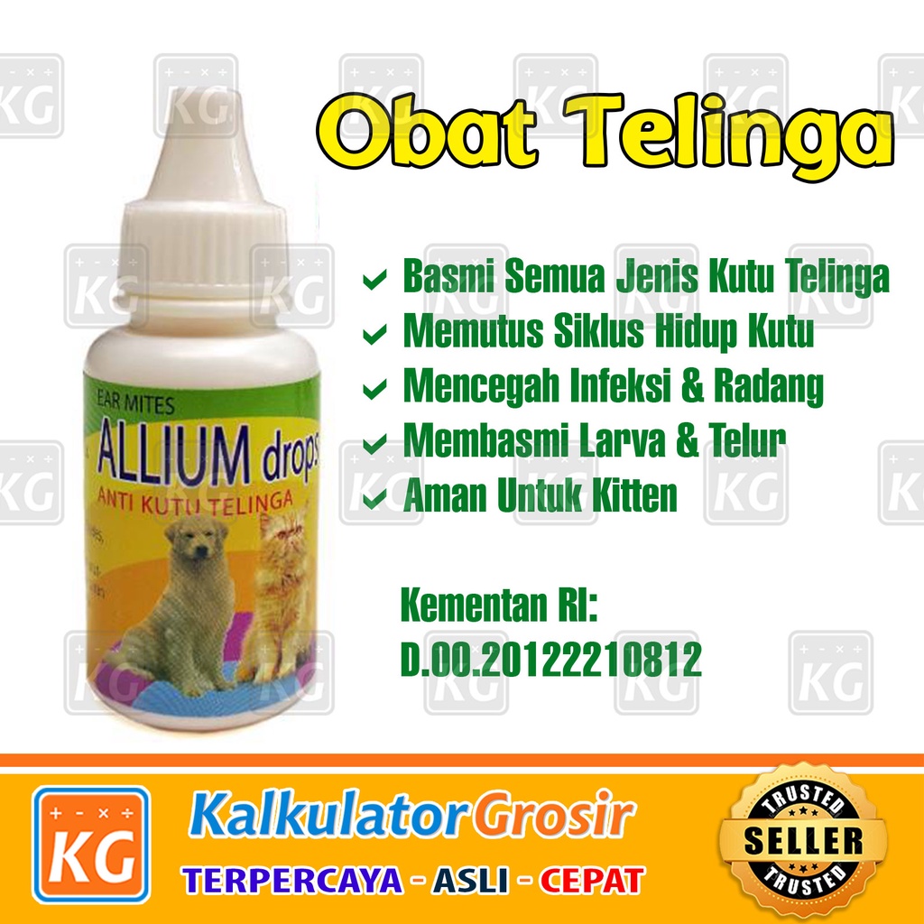 ALLIUM DROP 30ml / Obat Kutu Earmite Tetes / Ear Mites Kuping / Kucing Anjing / Obat Tetes Telinga