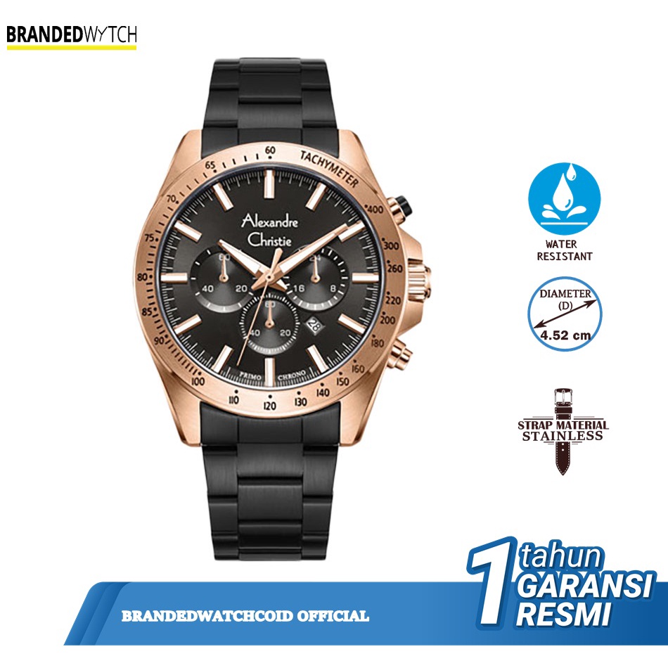 Alexandre Christie / Alexander AC 6667 Jam Tangan Pria Chronograph Original