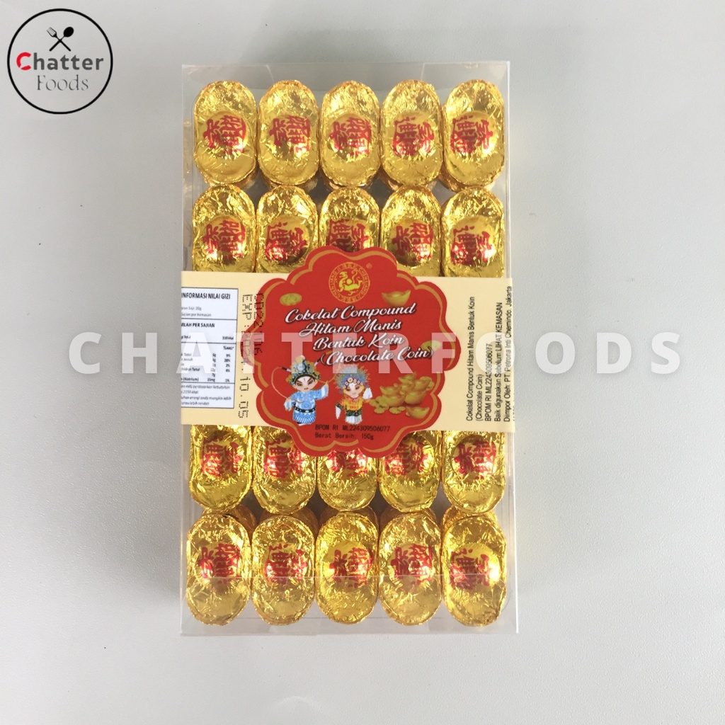 

Coklat Box Emas Yen bao 50pcs/ Coin Emas Yuan Bao Box 50pcs