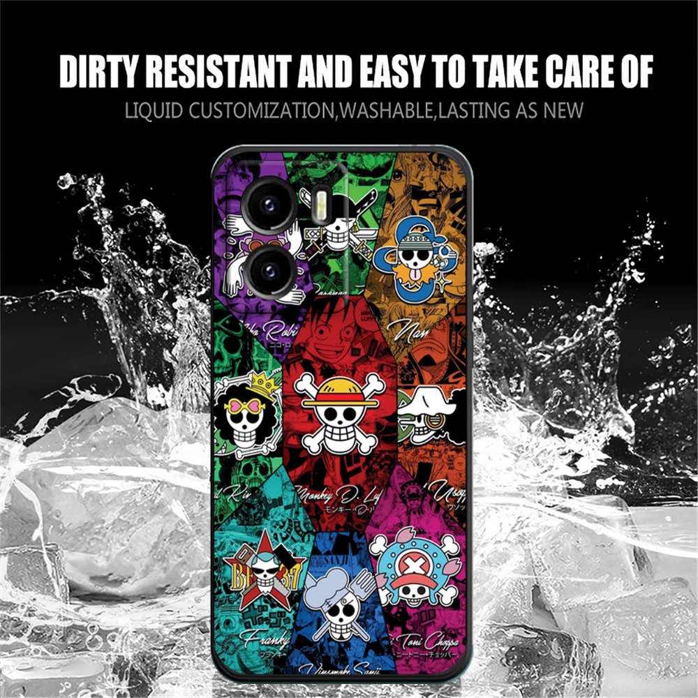 Infinix Note12 G96 Hot 20S Note 11smart 6smart 5panas 11S NFC Hot 12play12 Pro 10main 9Play Panas 10S 10T Square Silicone Case Fashion Anime Sea Pirate Kings Lembut Ponsel Cover BY