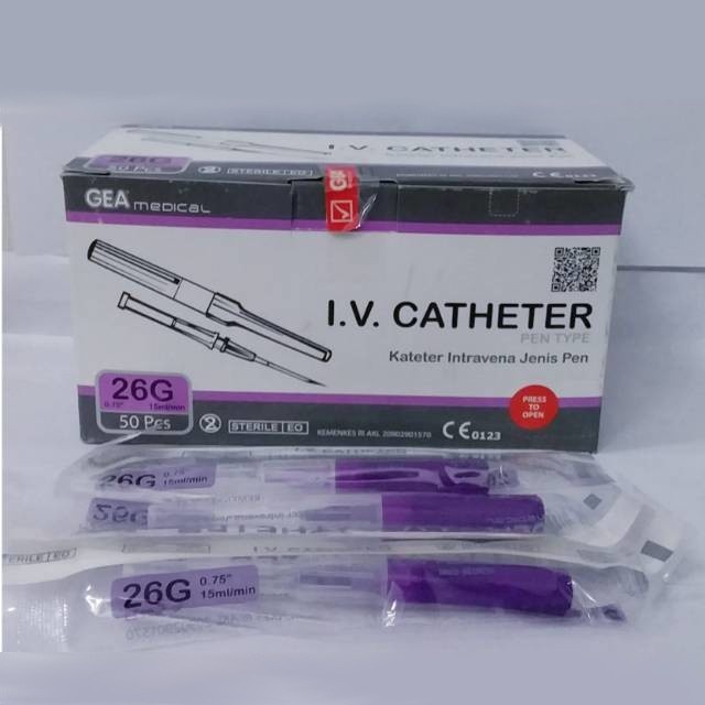 (MUTIARA ALKES) BOX isi 50pcs - Pen Vena GEA /IV Catheter / Aboket / I.V Canula / Pen Like / Cateter