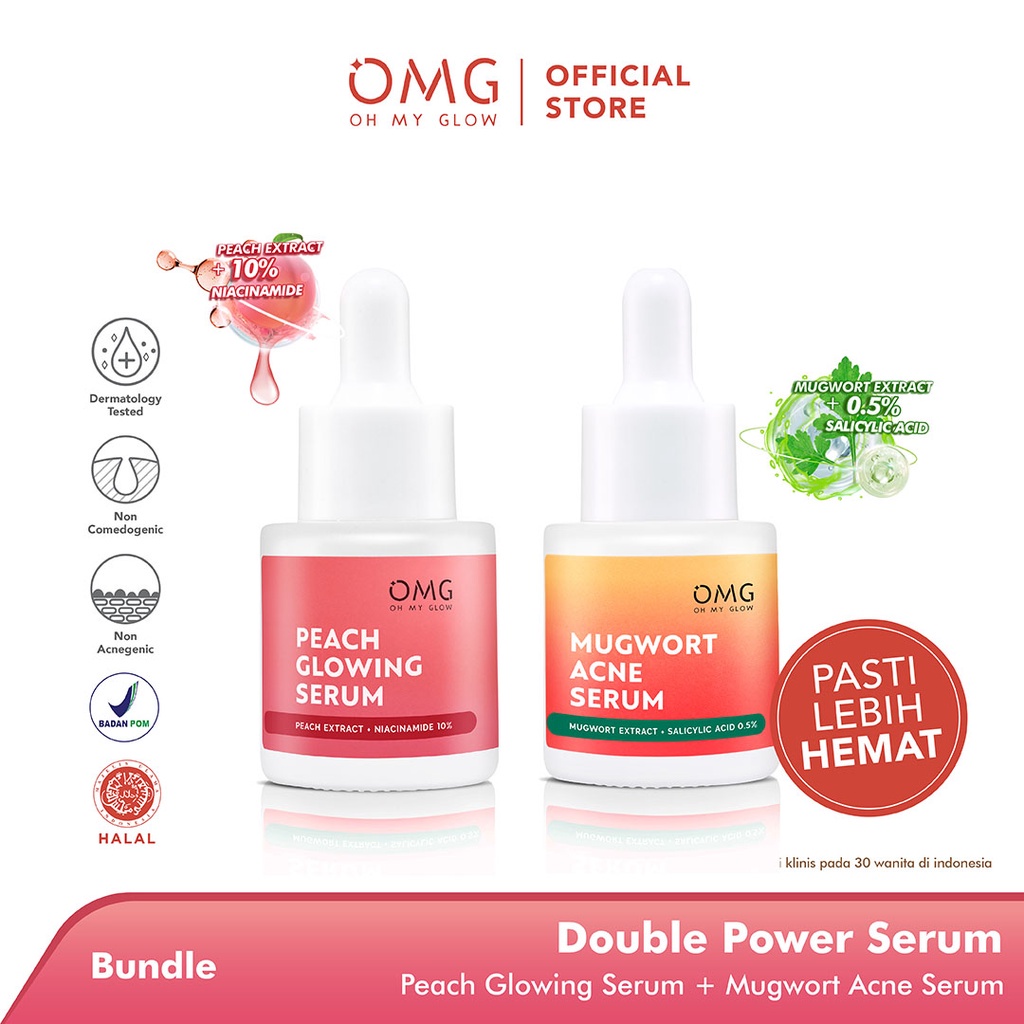 OMG Double Power Serum - Kulit Cerah dan Bebas Jerawat BUNDLING