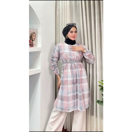 Tunik Triset Alya Motif Kotak