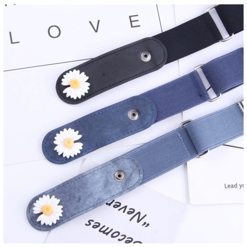 ⭐️𝐈𝐇𝐒 𝟖𝟎𝟑 𝐋𝐚𝐦𝐩𝐮𝐧𝐠⭐️Ikat Pinggang Wanita Unik Tali Pinggang Lucu Double Bunga Daisy