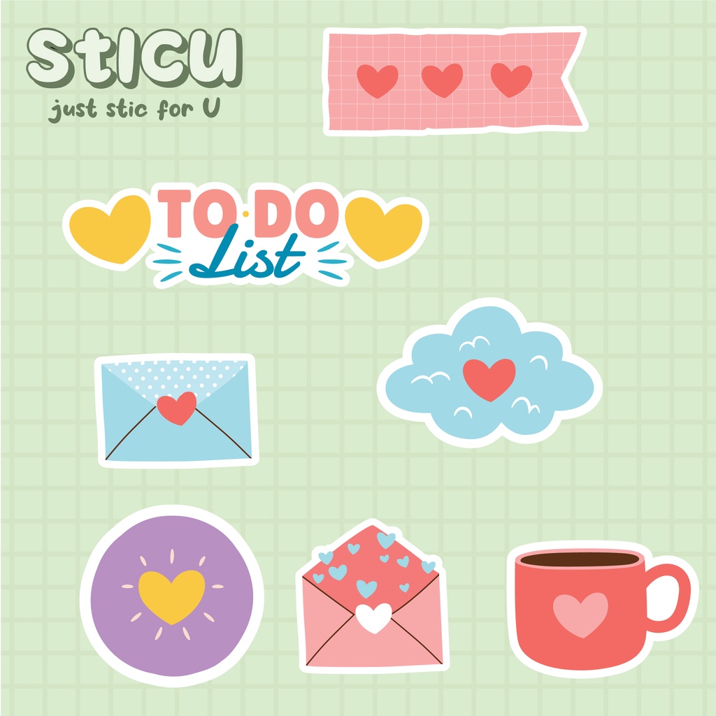 

CUTE SERIES STICKER PACK - STIKER HELM CASE HP LAPTOP TUMBLER MOTOR - V2