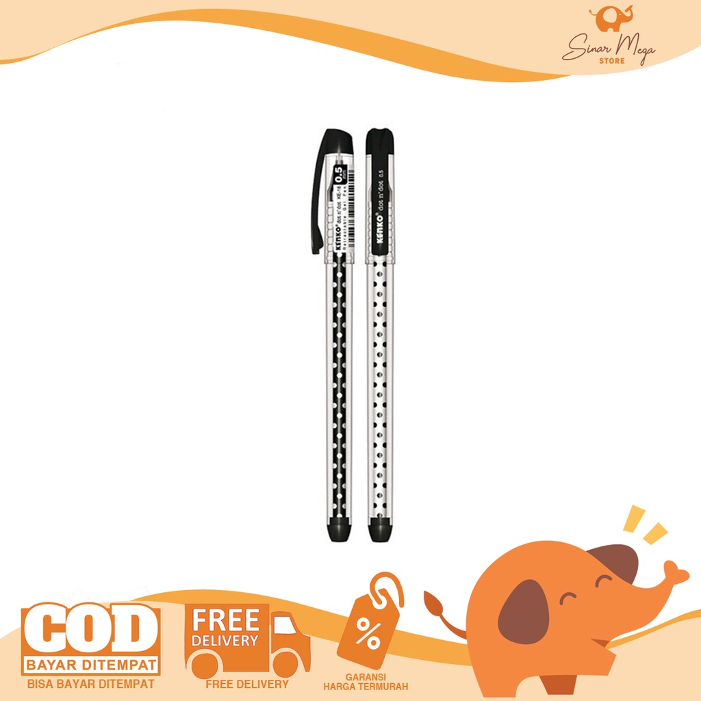 

Kenko Ballpoint Dot & Dot Black KE-16 Pulpen Murah