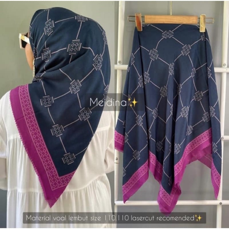 Jilbab Segiempat / Voal Motif / Terbaru / Ghaidahijabsementara / Voal / Lasercut / Hijab Luna Maya