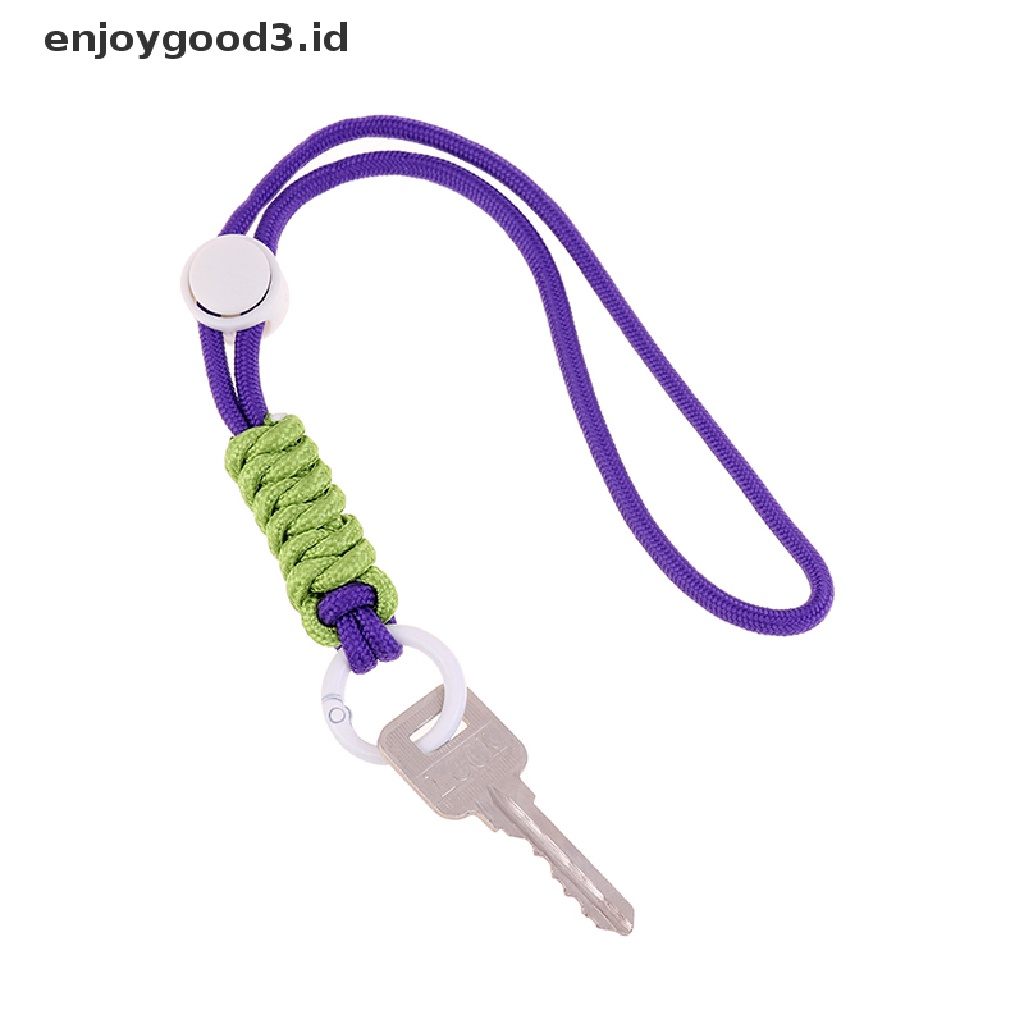 [Rready Stock] Fluorescent Lanyard Phone Case Kabel Gantung Gantungan Kunci Tas Liontin Tali Dikepang (ID)