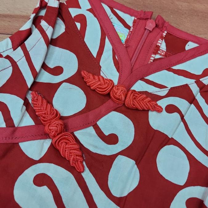 Dress cheongsam anak batik katun adem