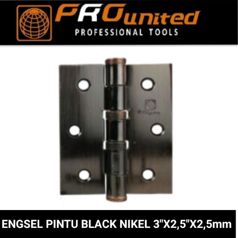 engsel pintu 3&quot;x2,5&quot;x2,5mm black nickel pro united best quality product