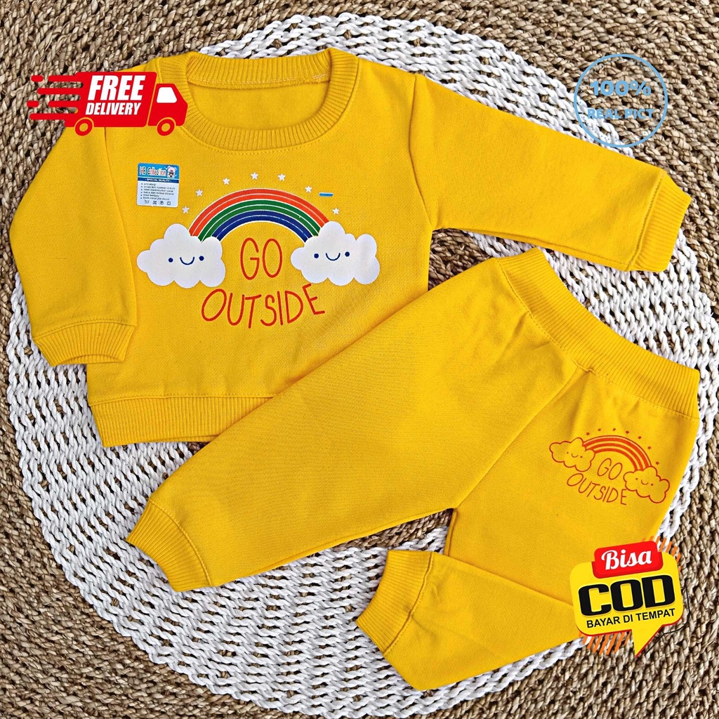 Setelan Jaket Bayi Anak 3 - 18 Bulan HB Collection, Setelan Sweater Anak GO OUTSIDE