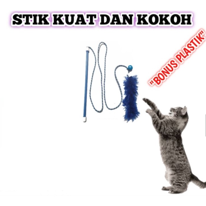 Mainan Kucing Tongkat Stik Kucing Bulu Angsa Cat Toy Teaser