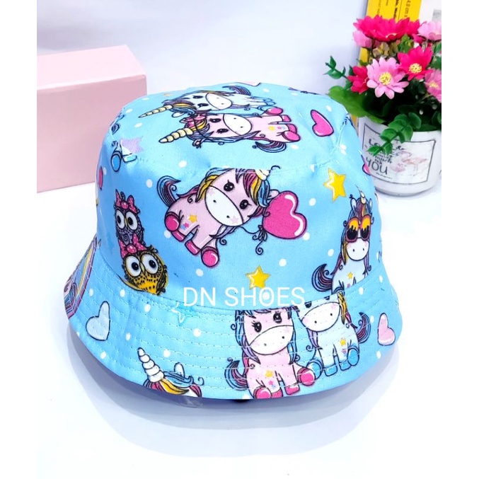 Sepatu Anak Perempuan Slip On Anak Sepatu Flatshoes Anak Lucu Karakter Unicorn Biru