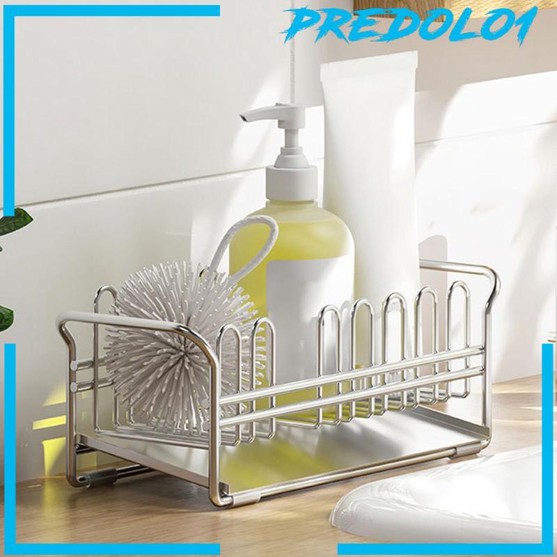 [Predolo1] Sink Caddy Drain Holder Organizer Dapur Sabun Caddy Rak Piring Meja