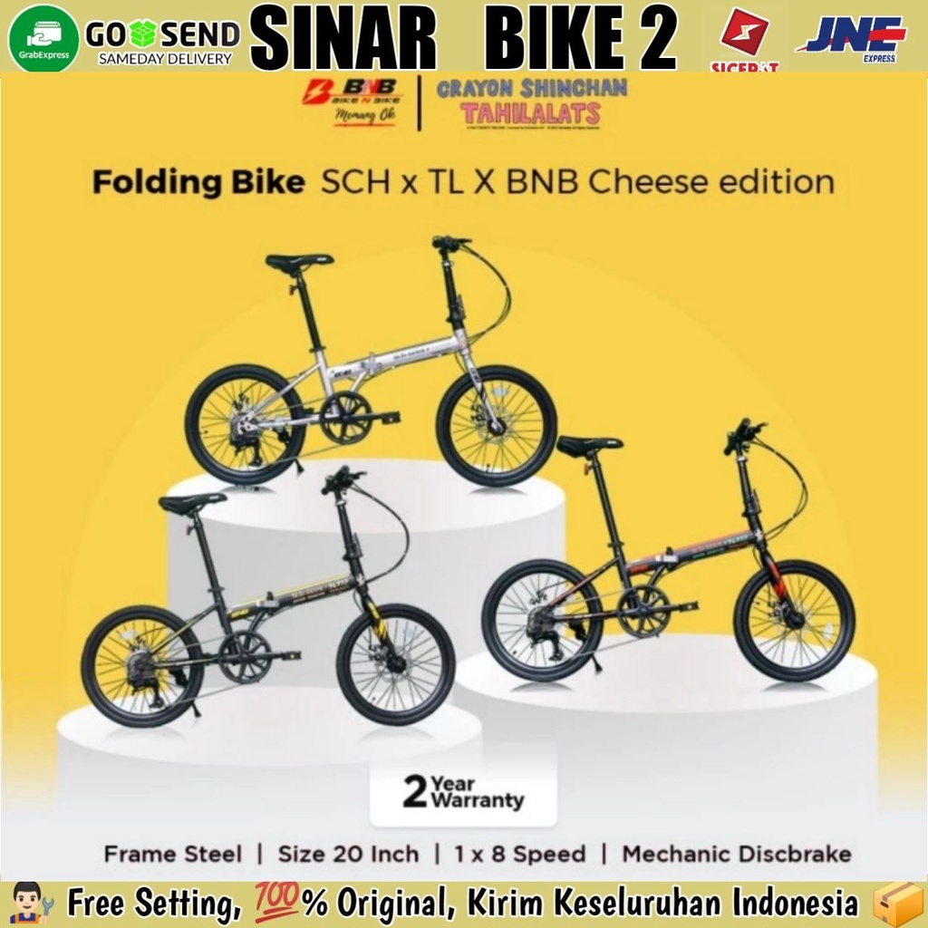 Sepeda Lipat 20 Inch BNB CHEESE EDITION  Shinchan x Tahilalats