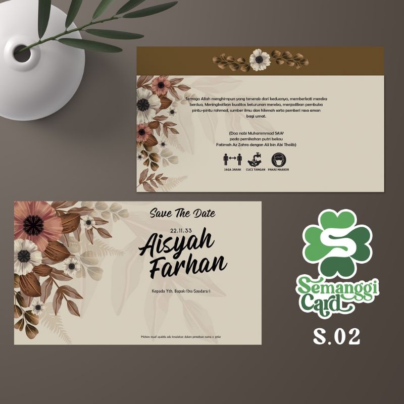 Undangan Pernikahan Kode Semanggi 02 + Free Plastik OPP