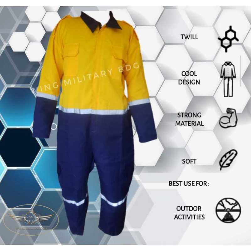 werpak safety two tone coverall two tone termurah