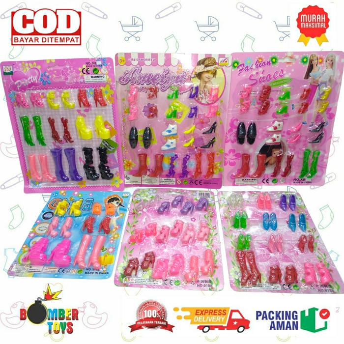 MAINAN ANAK SET SEPATU BARBI BERBIEE Barbi Boneka Pesta SNI AKSESORIS