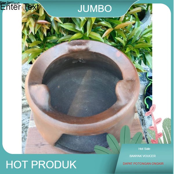 Angklo KEREN BESAR Tempat Masak Tanah Liat TUNGKU Grabah 23 cm