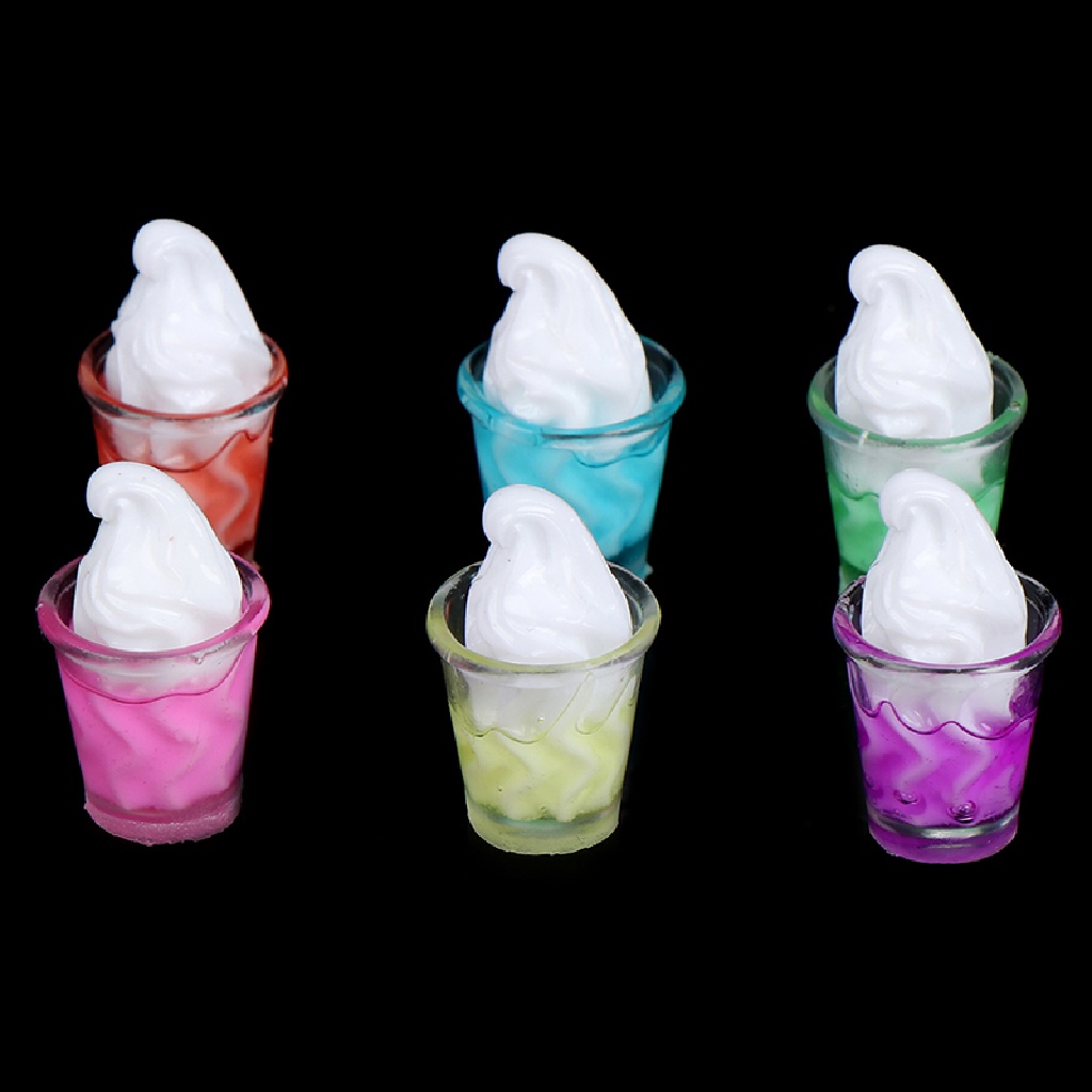 [Rready Stock] 10pcs 1per12rumah Boneka Miniatur Pretend Food Candy Color Ice Cream Cup Drink (ID)