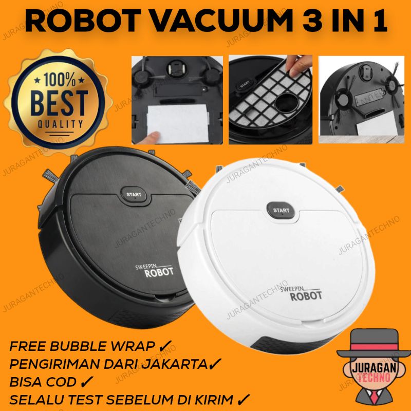 SMART SWEEPING ROBOT 3 IN 1 SAPU PENYEDOT DEBU PEL PEMBERSIH DEBU LANTAI ROBOT VACUUM MINI