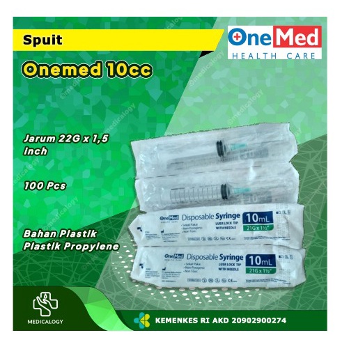 Spuit Onemed 10cc - Alat Suntikan per Box 100pcs