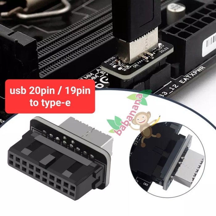Port Usb To 3.0 19Pin To 3.1 Type C Adapter Motherboard Mobo Internal 20Pin