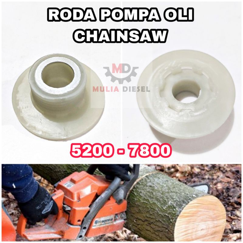 Roda Pompa Oli Oil Pump Gear Plastik Worm Chainsaw Kecil 5200 5800 598 628