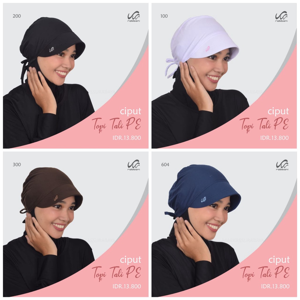 Ciput Rabani Topi Ori, Dalaman Hijab Rabanni Pet Tali warna Hitam Asli, Daleman Jilbab Rabbani bahan