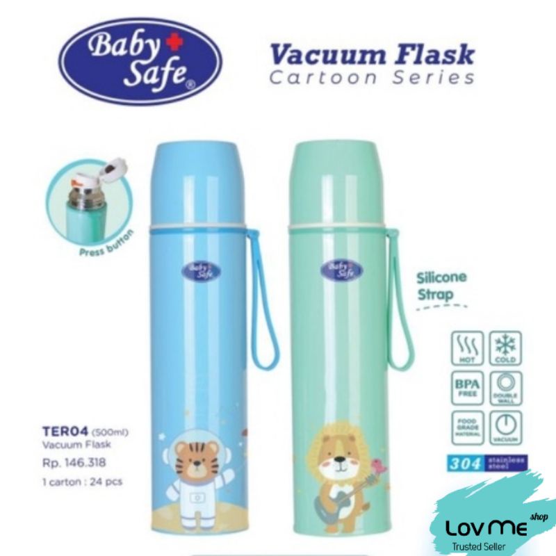 lov me❤ Baby Safe Thermos Vacuum Flask 500ml Stainless 304 Termos Tahan Panas Dingin 24 jam ter01 ter02 ter04