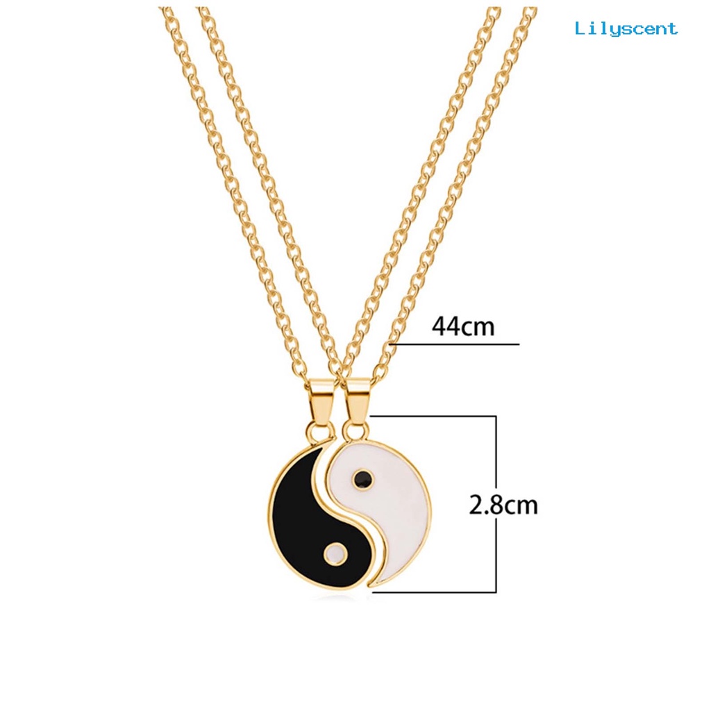 Ls 2pcs/Set Kalung Rantai Tai Chi Liontin Pasangan Memorial Stainless Untuk Hadiah