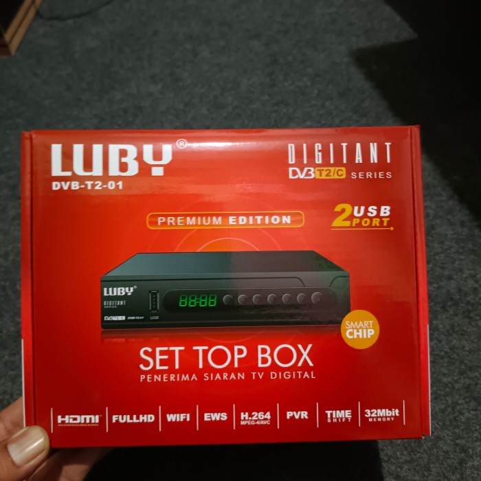 ✿ BISA COD✿ Set top box luby Penerima Siaran Tv Digital Dvb t2 Mpeg-4h 264 Luby - t2 01 +2 usb