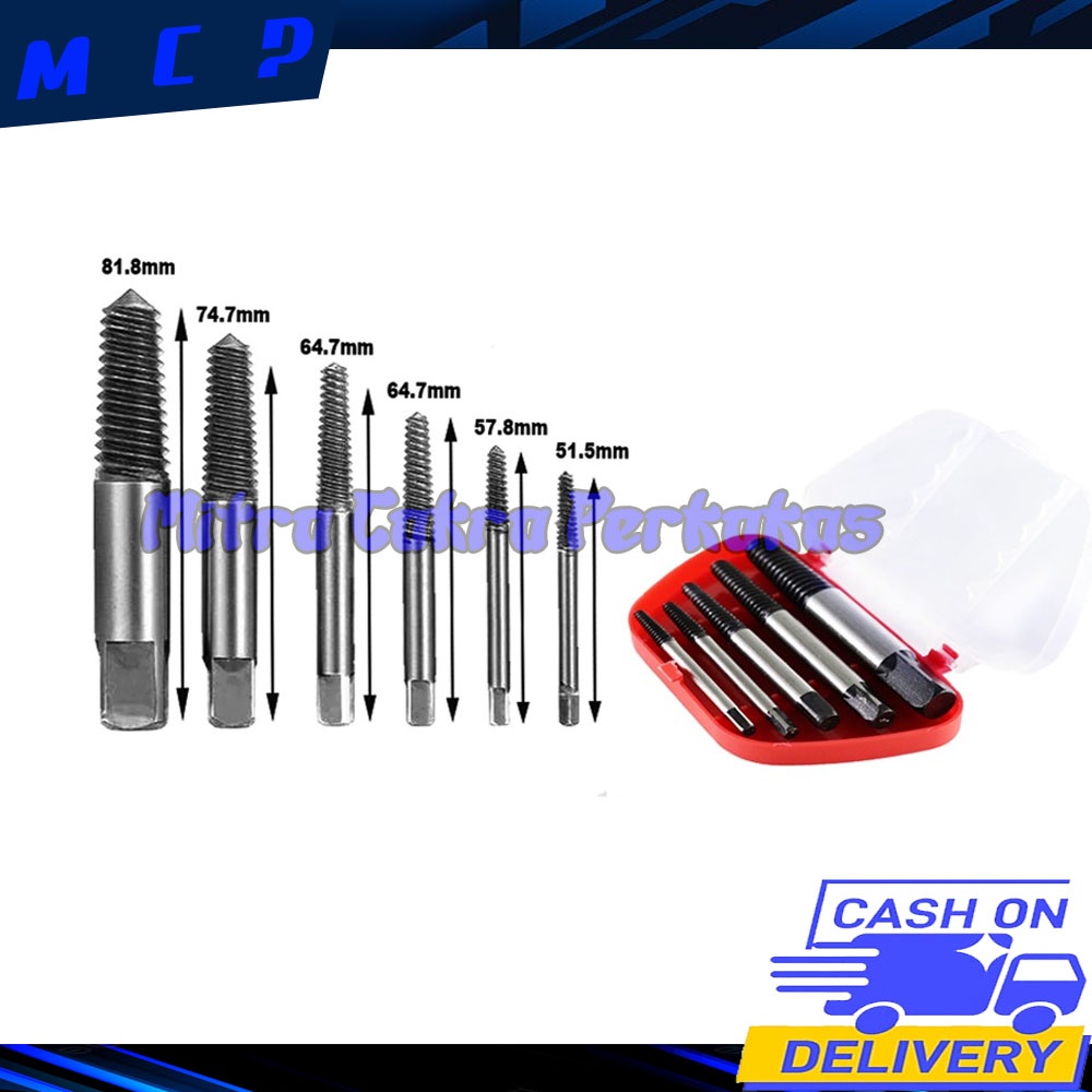 NEW Tap Balik Alat pembuka baut rusak-ALAT BUKA BAUT PATAH Screw Extractor Broken Striped Remover K55