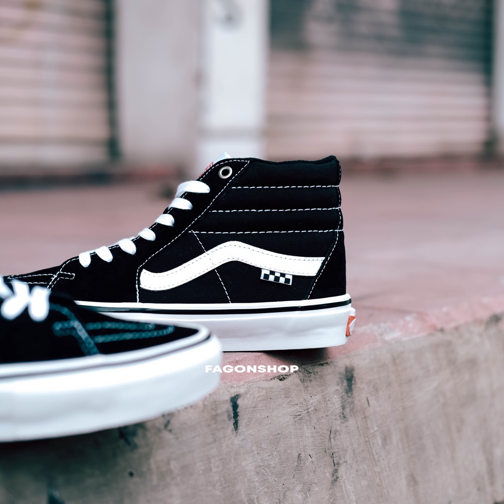 VANS SK8-HIGH SKATE PRO BLACK/WHITE ORIGINAL 100%