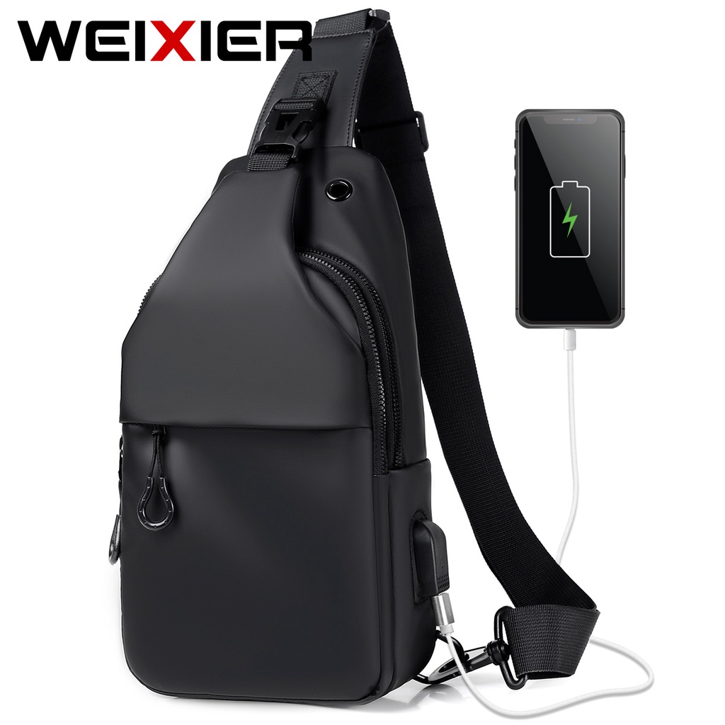 WEIXIER X304 Tas Selempang Bahu Pria USB Charging WK-SBY