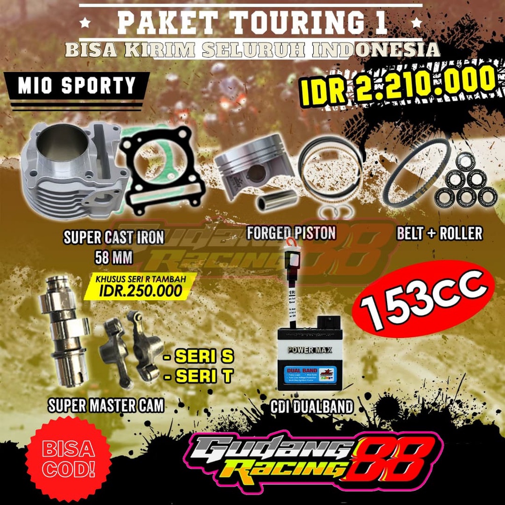 PAKET BORE UP MIO KARBU MIO SPORTY MIO OLD MIO SMILE NOUVO 153 CC - PAKET TOURING BRT 1