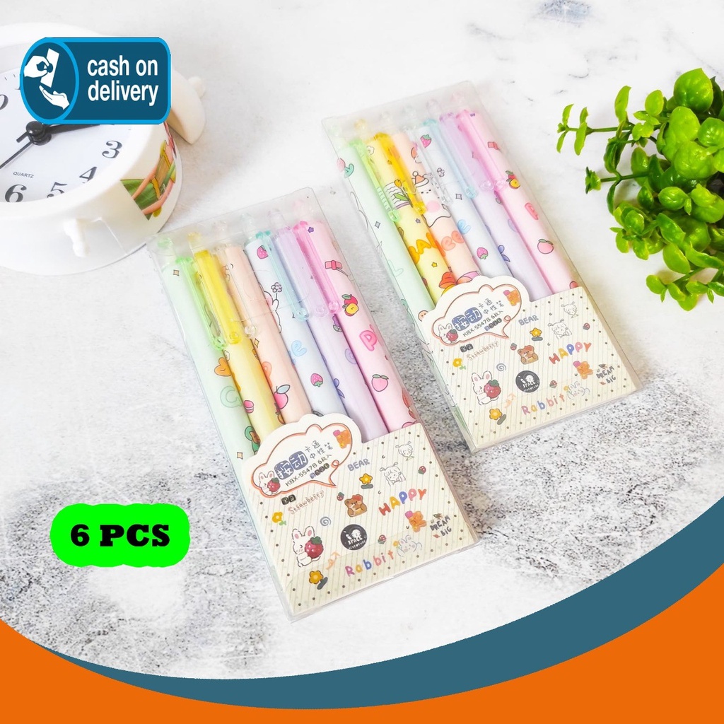 

1 SET PULPEN CETEK CUTE GIRL ISI 6 PCS PEN ALAT TULIS BOLPOIN UNIK IMUT MURAH PEN GEL KARAKTER CEWE LUCU MURAH PENA