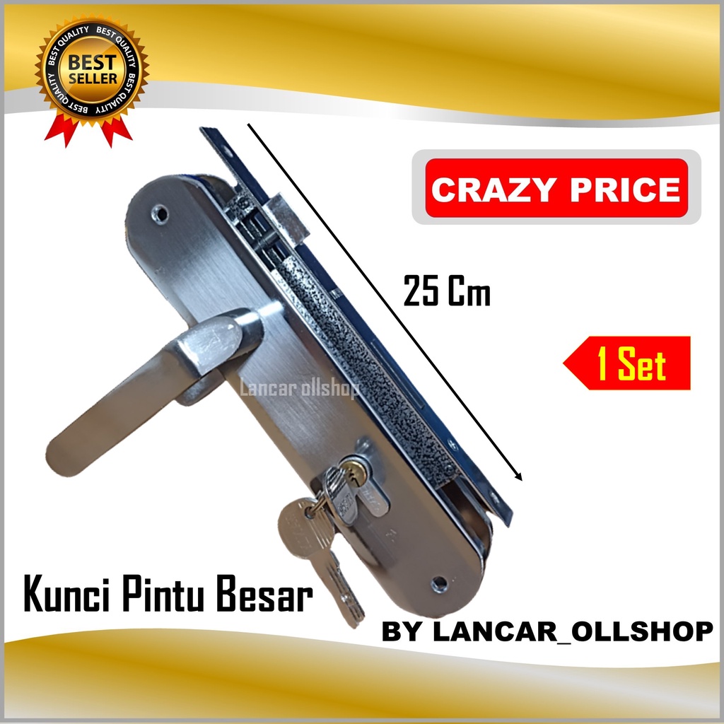 Kunci Pintu Besar Gagang Babet 21 gp/ Handel Pintu Besar / Handle Kunci Pintu Rumah Set