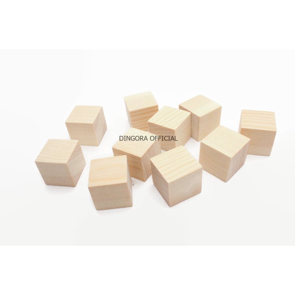 KUBUS KAYU SOLID 5cm x 5cm x 5cm