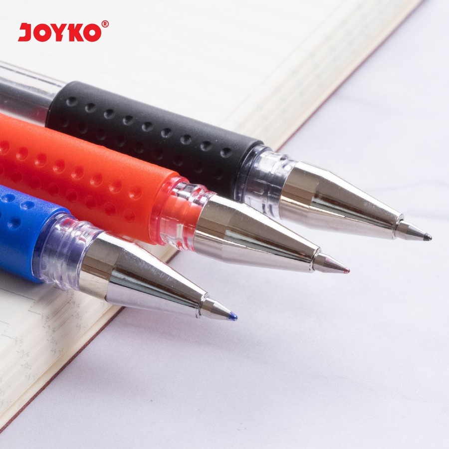 Gel Pen / Pulpen / Pena Joyko JK-100 Hitam / 0.5 mm Hitam / Biru / Merah