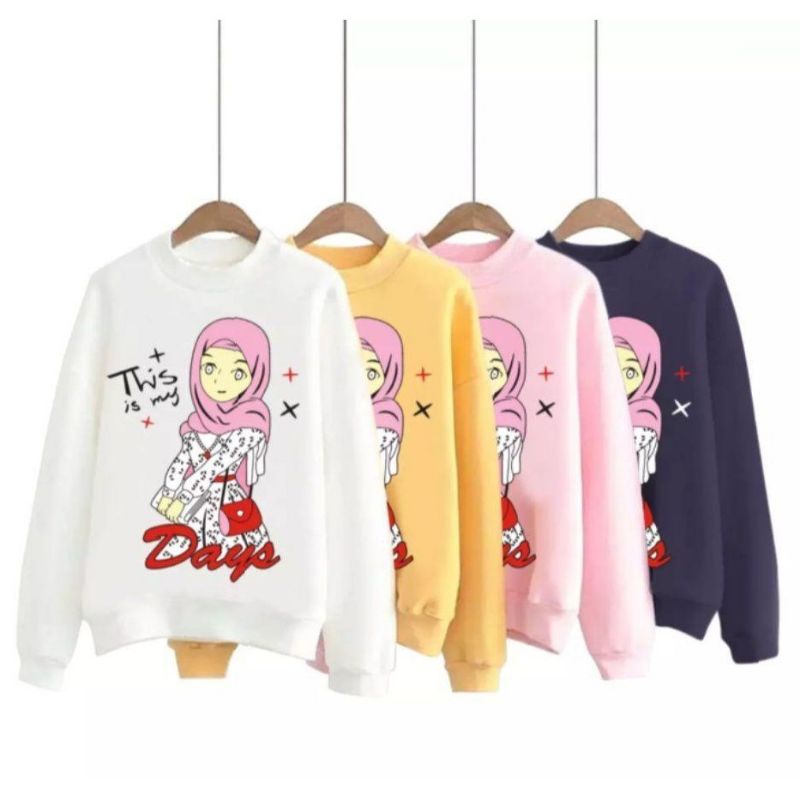 Medan Termurah Sweater baby terry Hoodie hijaber LD 94cm