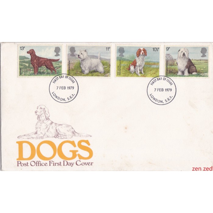 

A825 Prangko Inggris FDC 1979 Dogs 1 Pcs