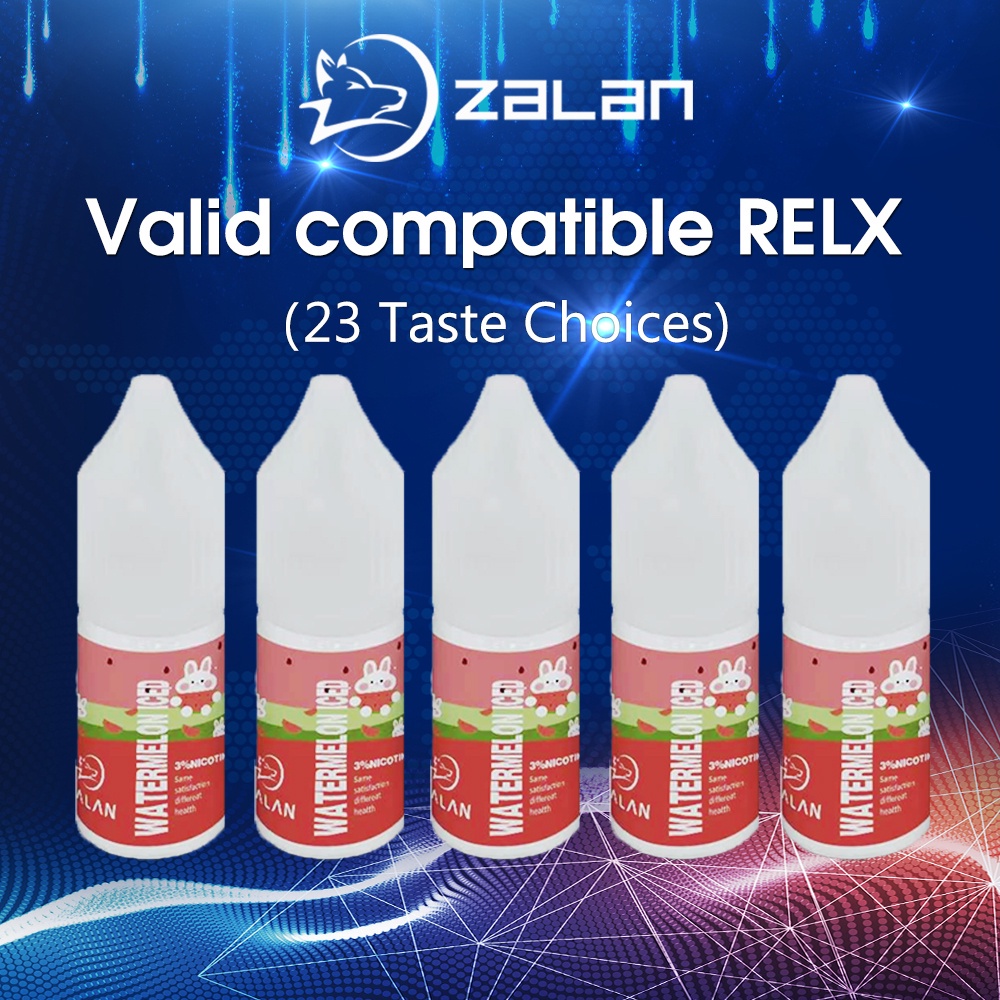 ZALAN JUICE LIQUID 10ML 30MG-50MG - All Flavours Kompatibel RELX / SNOWPLUS [Relx polong Isi Ulang EMPTY POD]