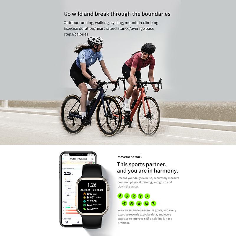 【COD】Newest Smartwatch SW17 (Z59 Ultra) Series 8 Full Touch HD Screen Wireless Charging Silicon Strap Supports NFC 128GB Memory