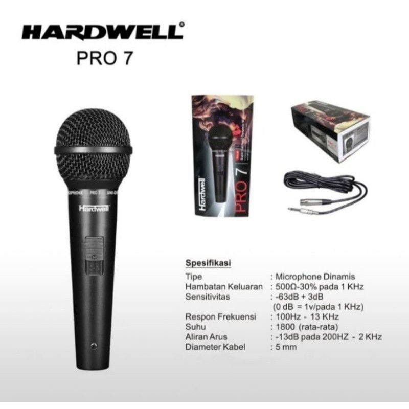 MIC MICROPHONE HARDWELL PRO 7 mikrofon HARDWELL PRO-7 Mic Kabel pro-7
