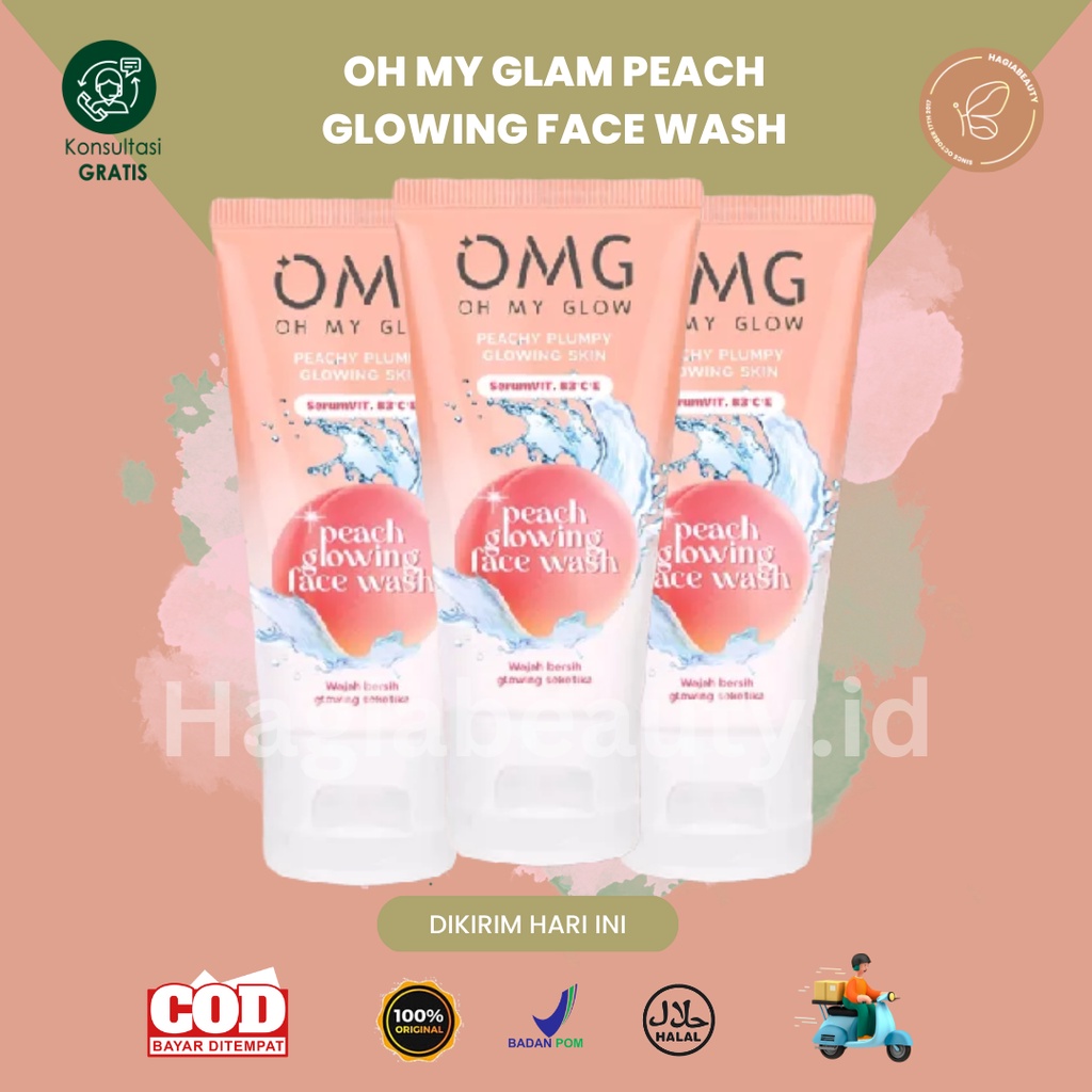 Bisa COD - OMG Oh My Glam Peach Glowing Face Wash - OMG pencuci Muka