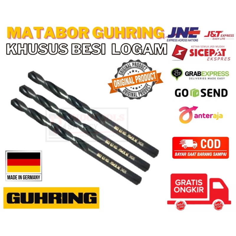 MATA BOR BESI HSS GUHRING POWERLINE NACHI DORMER 1mm 1.5mm 2mm 2.5mm 3mm 3.5mm 4mm 4.5mm 5mm 5.5mm ASLI MADE IN GERMANY MADE IN JAPAN MADE IN UK be