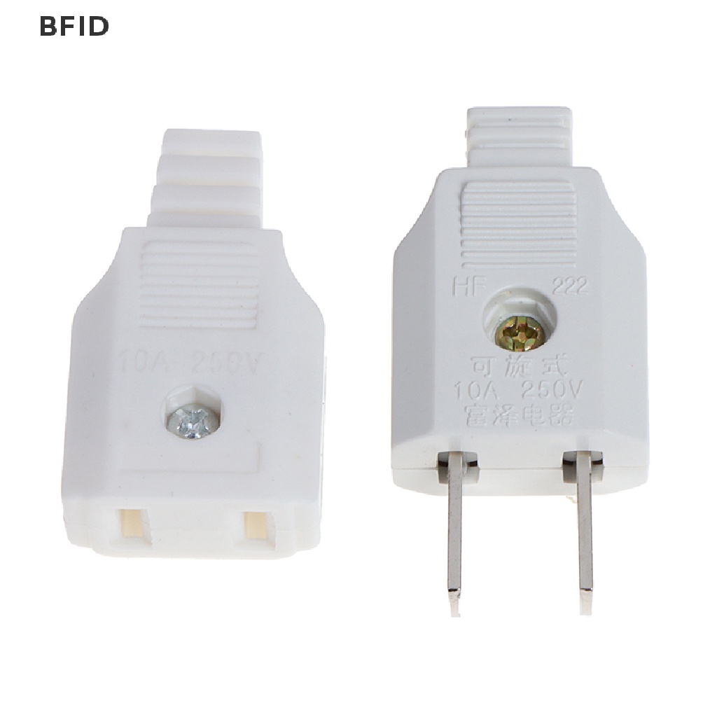 [BFID] Us 2pin Gepeng AC Listrik Power Male Plug Female Socket Outlet Adaptor Kawat [ID]