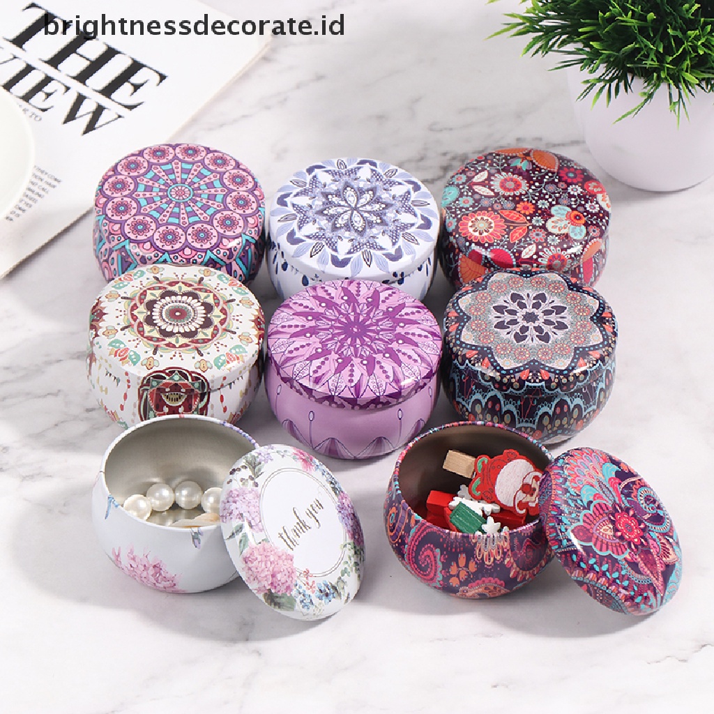 [Birth] 2.2oz Kepribadian Kotak Permen Berbentuk Drum Kotak Kue Kering Pasokan Pesta Tea Pot Tin Box [ID]